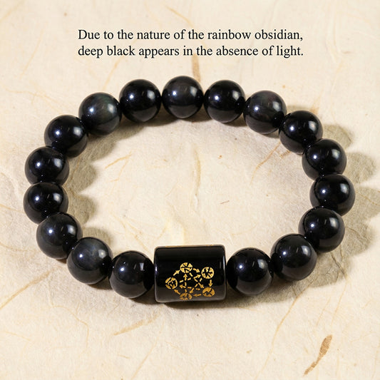 Natural Rainbow Obsidian Positive Transformation Bracelet