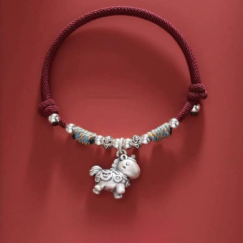 🐎Year of the Horse 999 Sterling Silver String Braided Protection Bracelet