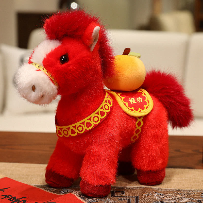 Year of the Horse Bamboo Dragon Lotus Phoenix Plush Doll Home Decoration