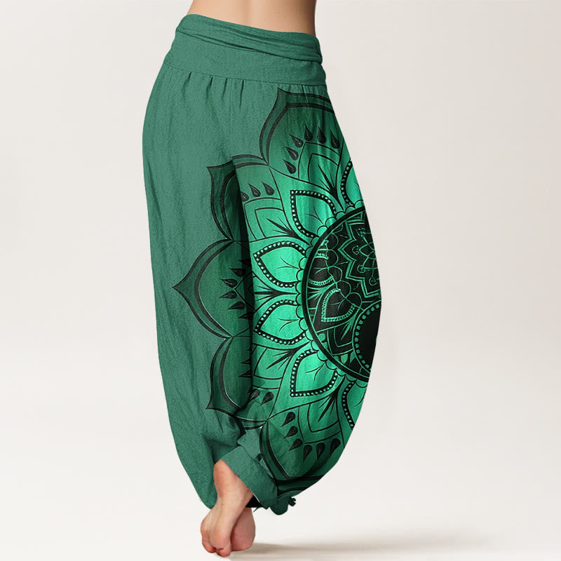 iAngelFace Cotton Symmetrical Mandala Pattern Women's Elastic Waist Harem Pants - image 9