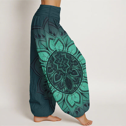iAngelFace Cotton Symmetrical Mandala Pattern Women's Elastic Waist Harem Pants - image 7