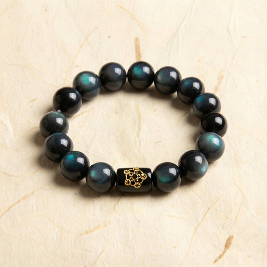 Natural Rainbow Obsidian Positive Transformation Bracelet