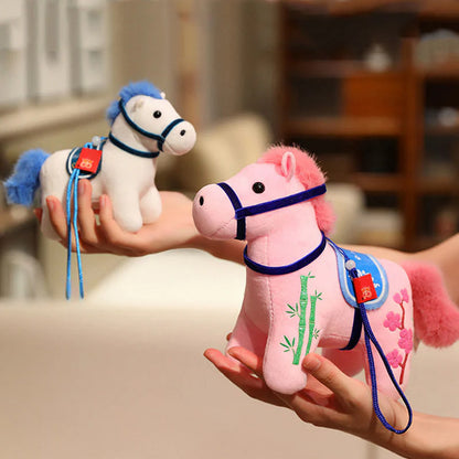 Year of the Horse Bamboo Dragon Lotus Phoenix Plush Doll Home Decoration