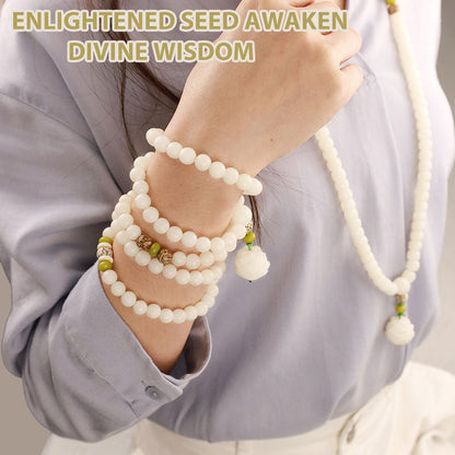 iAngelFace White Jade Bodhi Lotus Mala Harmony Necklace Bracelet Bracelet BS 15
