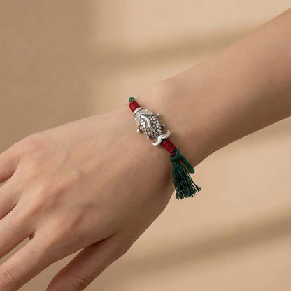 925 Sterling Silver Luck Koi Fish Braided Bracelet