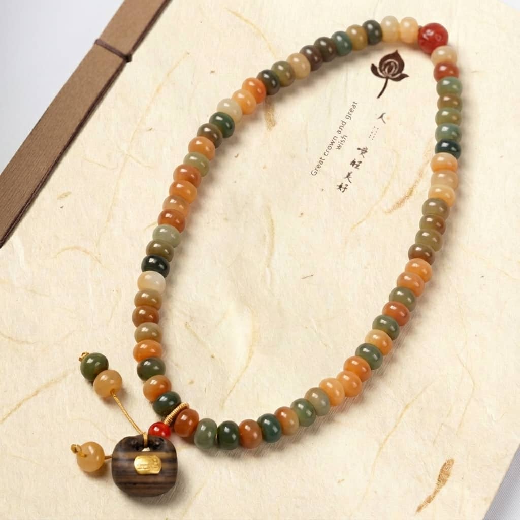 Dunhuang Padauk Abacus Beads Multi-circle DIY Lucky Bag Double-circle Pendant Style Chain 6x8 Unisex Wristlet Bracelet