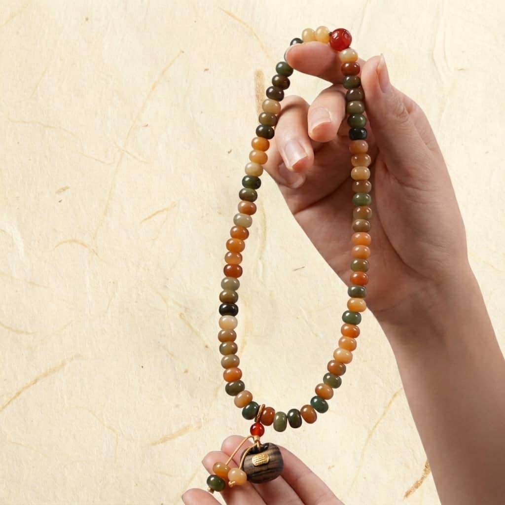 Dunhuang Padauk Abacus Beads Multi-circle DIY Lucky Bag Double-circle Pendant Style Chain 6x8 Unisex Wristlet Bracelet