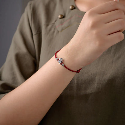 🐎Year of the Horse 999 Sterling Silver String Braided Protection Bracelet