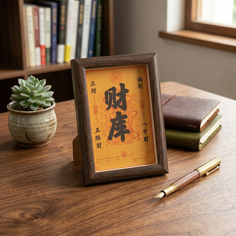 iAngelFace™ | The Sacred Abundance Treasury - Premium Handcrafted Wood Manifestation Frame