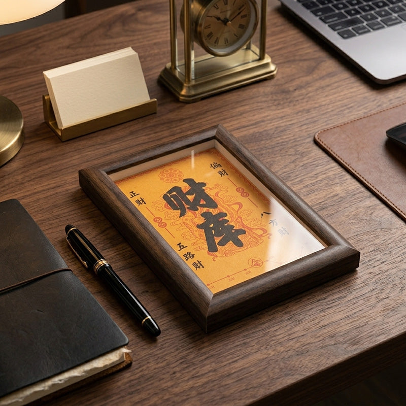 iAngelFace™ | The Sacred Abundance Treasury - Premium Handcrafted Wood Manifestation Frame