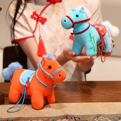 Year of the Horse Bamboo Dragon Lotus Phoenix Plush Doll Home Decoration