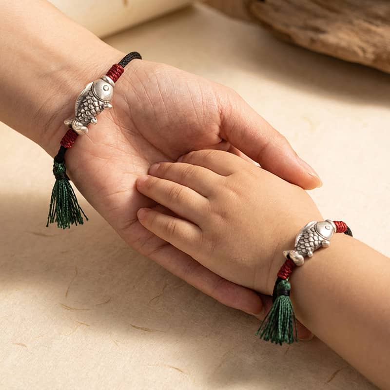 925 Sterling Silver Luck Koi Fish Braided Bracelet