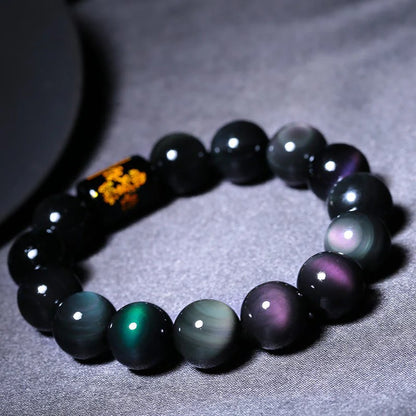 Natural Rainbow Obsidian Positive Transformation Bracelet