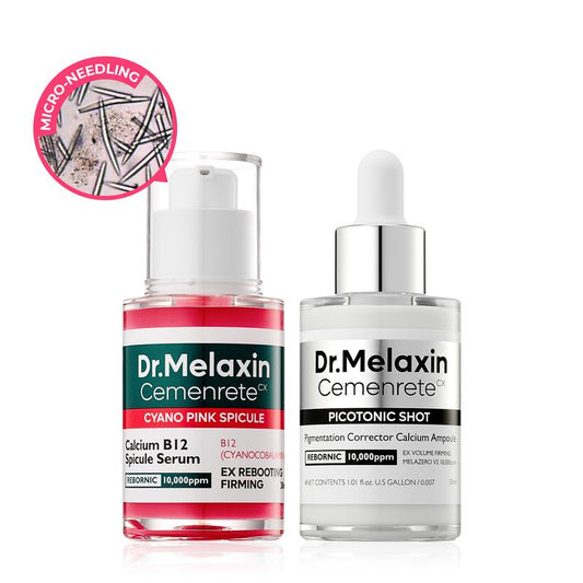 Lumi Pore & Spot Care Duo | Shrinks Pores & Fades Blemish Marks | Cyano Pink Spicule Serum + Picotonic Shot Ampoule