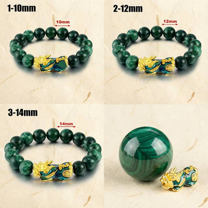 Feng Shui Pixiu Green Jade Bracelet — Wealth & Protection