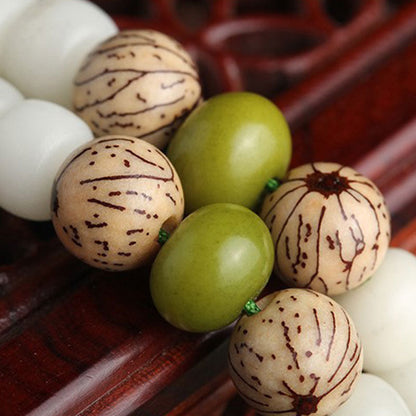 iAngelFace White Jade Bodhi Lotus Mala Harmony Necklace Bracelet Bracelet BS 11