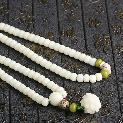 iAngelFace White Jade Bodhi Lotus Mala Harmony Necklace Bracelet Bracelet BS 18