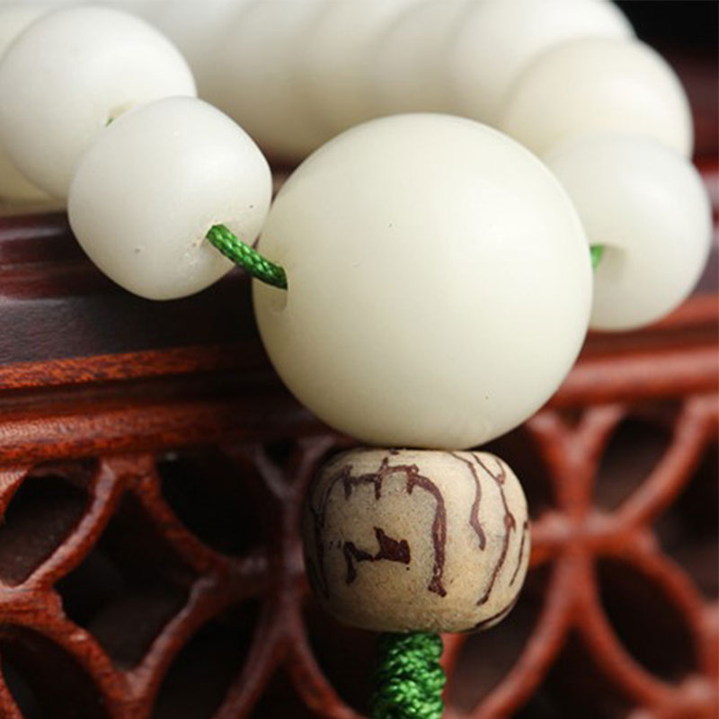 iAngelFace White Jade Bodhi Lotus Mala Harmony Necklace Bracelet Bracelet BS 10