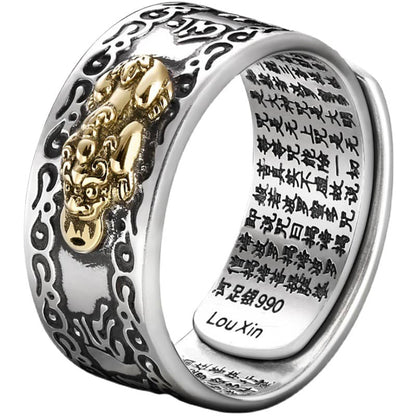 Sterling Silver Pixiu Ring — Wealth Attraction & Prosperity Guard