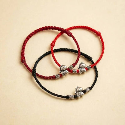 🐎Year of the Horse 999 Sterling Silver String Braided Protection Bracelet