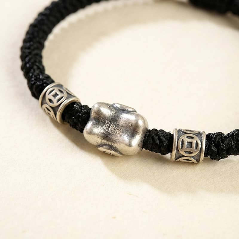 🐎Year of the Horse 999 Sterling Silver String Braided Protection Bracelet