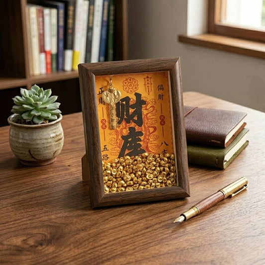 iAngelFace™ | The Sacred Abundance Treasury - Premium Handcrafted Wood Manifestation Frame